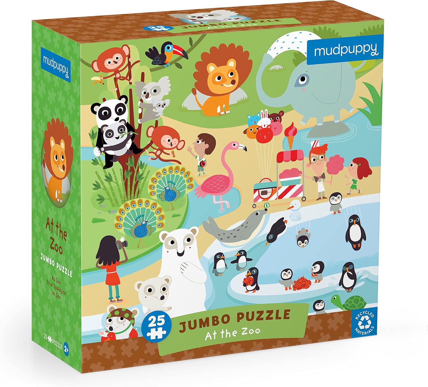 Mudpuppy At The Zoo Jumbo 25 Piece Jigsaw Floor Puzzle by MudPuppy - American Made