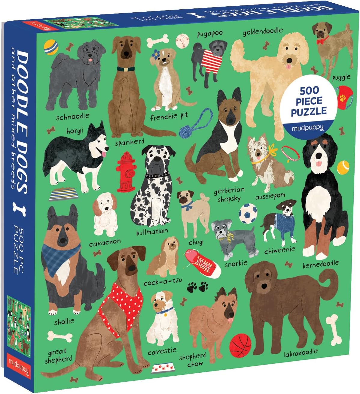 Mudpuppy Doodle Dog And Other Mixed Breeds 500 Piece Family Puzzle by MudPuppy - American Made