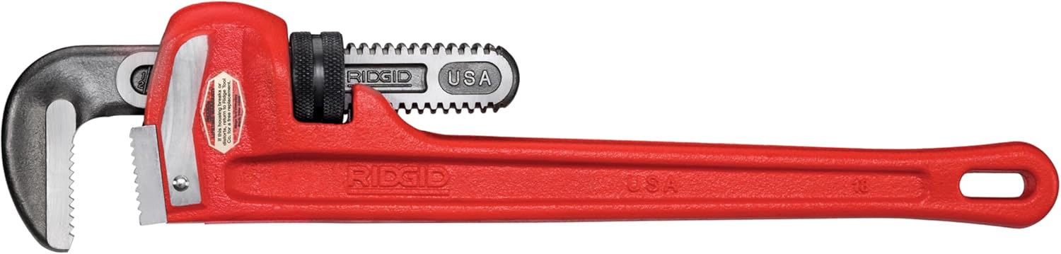 RIDGID 31025 Model 18 Heavy-Duty Straight Pipe Wrench 18-Inch by Ridgid - American Made