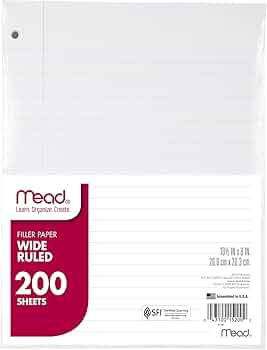 Mead Loose Leaf Paper Wide Ruled 200 Sheets by Mead - American Made