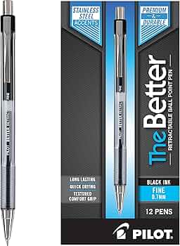 Pentel R.S.V.P. Ballpoint Pens 12-Pack Black Medium Point by Pentel - American Made