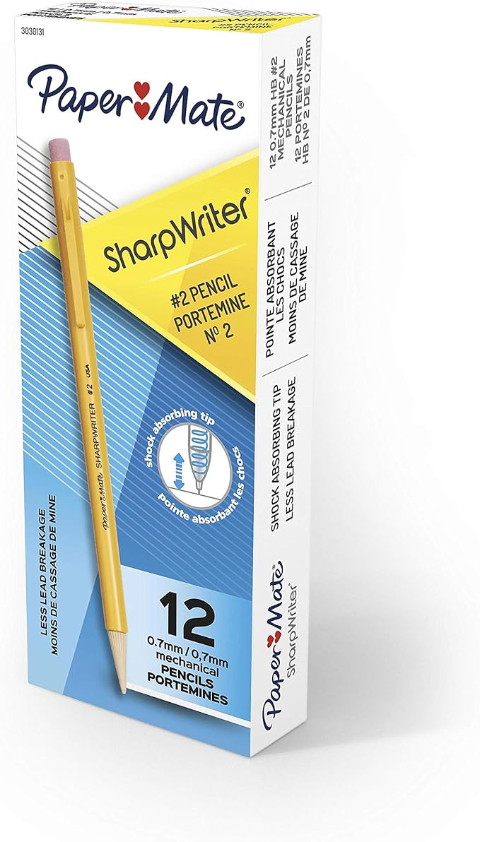 Paper Mate SharpWriter Mechanical Pencils 0.7mm HB #2 12 Count by Paper Mate - American Made