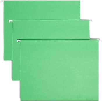 Smead Hanging File Folders 1/5 Tab Letter 25-Pack Green by Smead - American Made