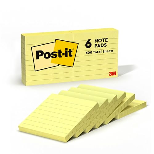 Post-it Notes 3x3 in, 6 Pads â€” Canary Yellow, Clean Removal by Post-it - American Made