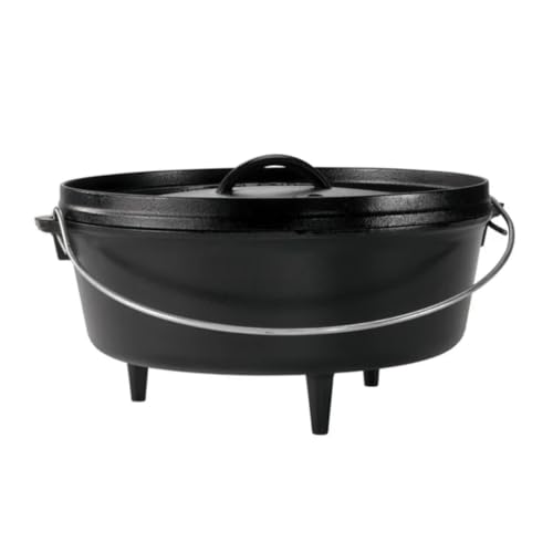 Lodge Pre-Seasoned Cast Iron Deep Camp Dutch Oven with Lid, 6 Quart by Lodge Cast Iron - American Made