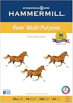 Hammermill Fore Multipurpose Copy Paper 96 Bright 1 Ream Made in USA by Hammermill - American Made