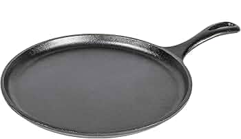 Lodge 10.5-Inch Cast Iron Round Griddle by Lodge Cast Iron - American Made