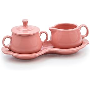 Fiesta Sugar and Cream Tray Set, Rose by Fiesta - American Made