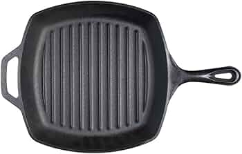 Lodge 10.5-Inch Cast Iron Square Grill Pan by Lodge Cast Iron - American Made