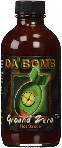 Da Bomb - Ground Zero - Original Hot Sauce - 321,900 Scovilles - 4oz Bottle- Non-GMO, Gluten Free, Sugar Free by Da'Bomb - American Made