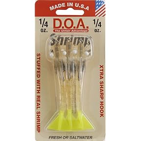 DOA Shrimp Bait 1/4 Ounce Clear Saltwater Fishing Lure by DOA Lures - American Made