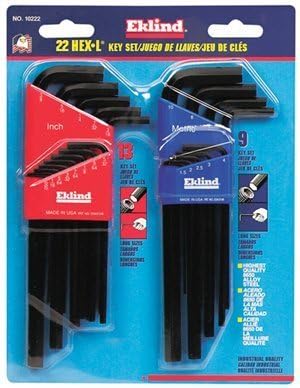 Eklind 22-Piece Hex L-Key Combo Set Long Inch and Metric by Eklind Tool Company - American Made
