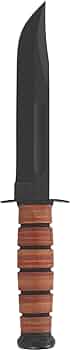 KA-BAR US Army Fighting/Utility Fixed Blade Knife 7-Inch 1095 Cro-Van Leather Handle by KA-BAR - American Made