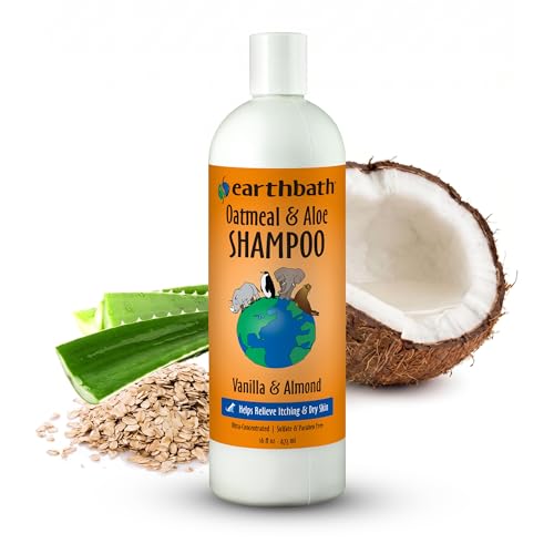Earthbath Oatmeal and Aloe Dog Shampoo, Vanilla and Almond, 16 oz by Earthbath - American Made