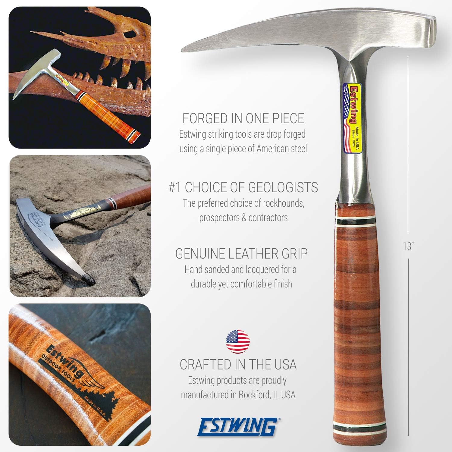 Estwing 22oz Rock Pick Geological Hammer