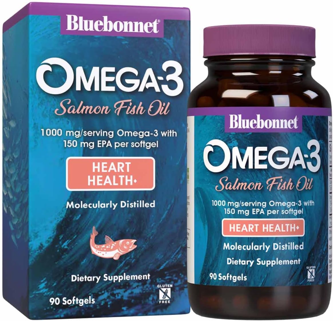 Bluebonnet Nutrition Omega-3 Salmon Oil 1000 mg 90 Softgels by Bluebonnet Nutrition - American Made