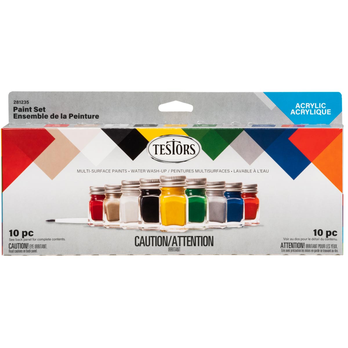 Testors Acrylic Finishing Paint Kit 10 Piece Set by Testors - American Made