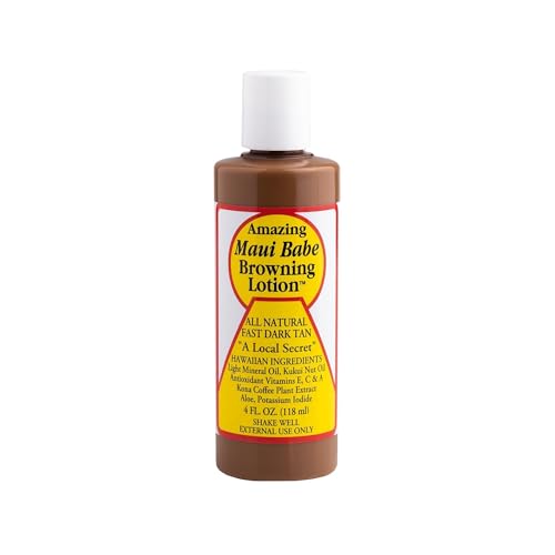 Browning Lotion - All Natural Fast Dark Tan 4 fl.oz (2 bottle) by Maui Babe - American Made