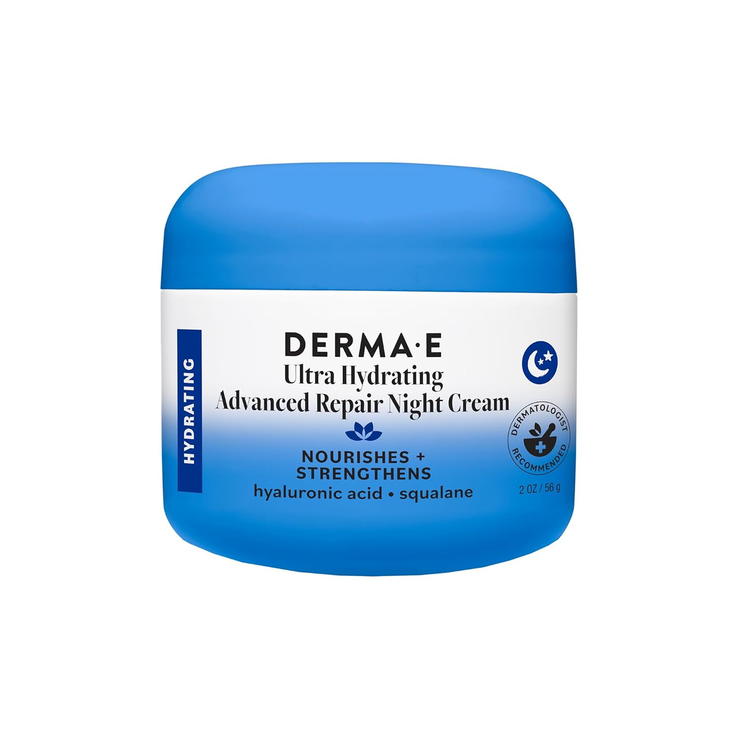 Derma E Hydrating Night Cream with Hyaluronic Acid 2 Oz by Derma E - American Made