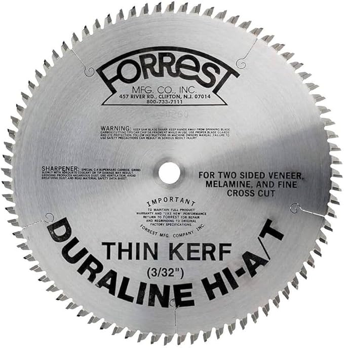 Forrest DURALINE Hi-AT 10-Inch Melamine Saw Blade by Forrest Mfg - American Made