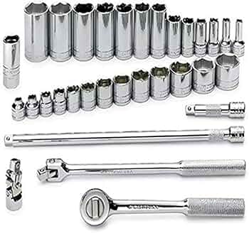 SK Professional Tools 32-Piece 3/8-Inch Drive 6-Point Standard Deep Metric Socket Set by SK Professional Tools - American Made