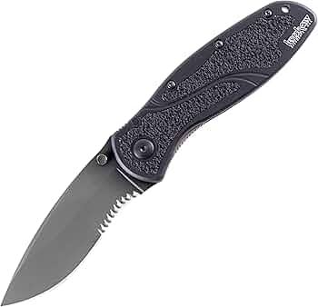 Kershaw Blur 1670BLKST All-Black Serrated Folding Knife by Kershaw - American Made