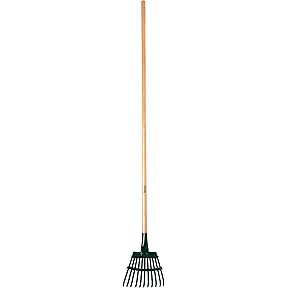 Flexrake Lawn Rake 19-Inch Steel Head with Wood Handle by Flexrake - American Made