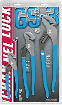 Channellock GS-3 3-Piece Straight Jaw Tongue and Groove Pliers Set by Channellock - American Made