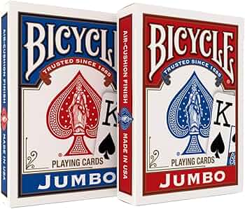 Bicycle Jumbo Index Playing Cards 2 Pack Large Print Poker Size by United States Playing Card Company - American Made