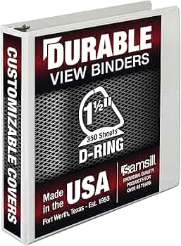 Samsill Durable 1.5 Inch D-Ring Binder, Made in USA by Samsill - American Made
