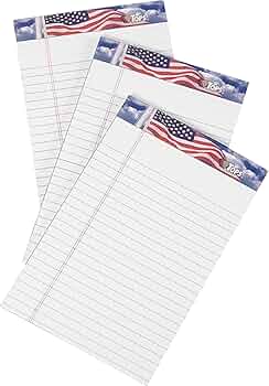 TOPS American Pride Writing Tablet 5x8 Narrow Ruled 3-Pack by TOPS Products - American Made