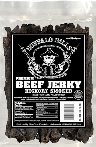 Buffalo Bills 16 Oz Hickory Smoked Premium Beef Jerky Pieces in Random Size by Buffalo Bills - American Made