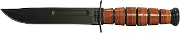 KA-BAR Short Fighting/Utility Knife 5.25-Inch Stacked Leather Handle by KA-BAR - American Made