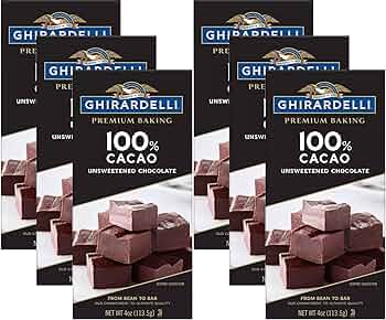 Ghirardelli 100% Cacao Unsweetened Baking Bar 4oz 6-Pack by Ghirardelli - American Made