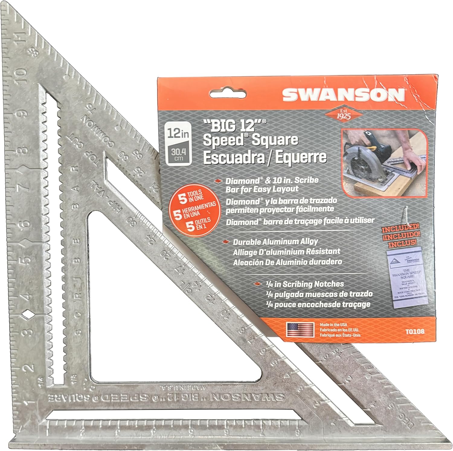 Swanson SW1201K 12-Inch Speed Square Layout Tool by Swanson Tool - American Made