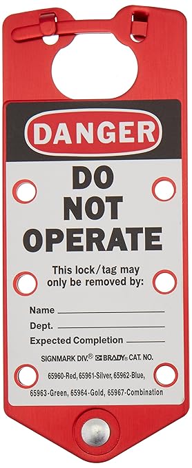 Brady Labeled Lockout Hasp Snap-On 6 Lock by Brady Corporation - American Made