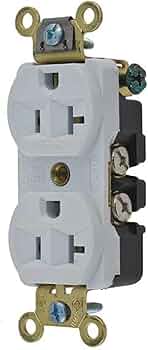 Hubbell HBL5352W 20A 125V Duplex Receptacle White Spec Grade by Hubbell - American Made