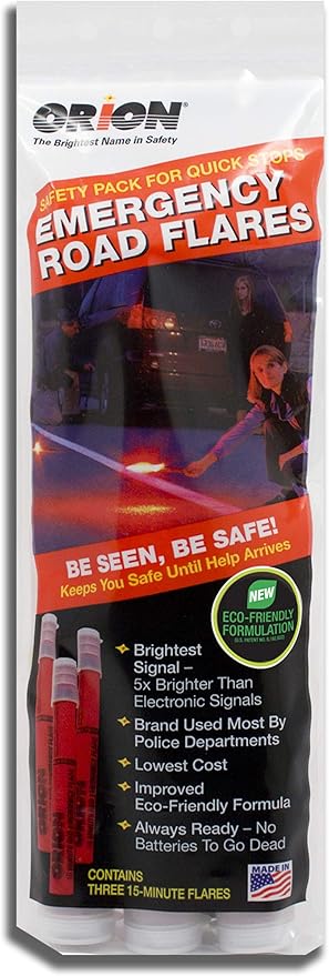 Orion Safety Products 15-Minute Road Flares 3-Pack by Orion Safety Products - American Made