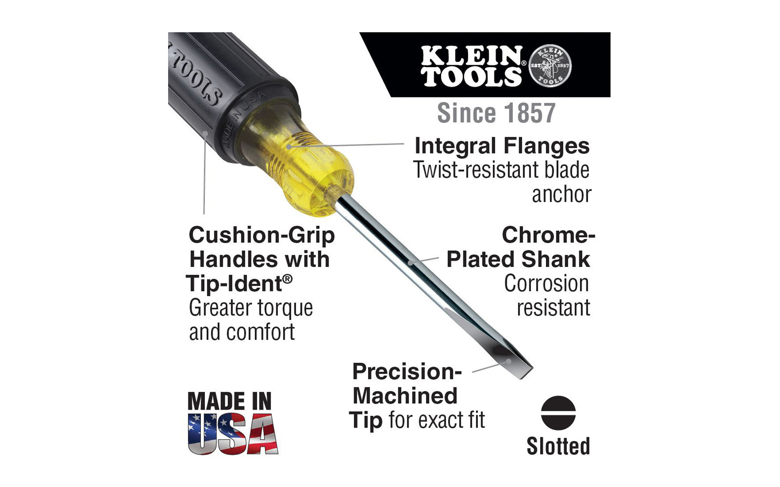 Klein Tools 601-4 3/16-Inch Cabinet Tip Screwdriver
