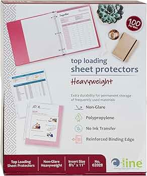 C-Line Top Loading Heavyweight Poly Sheet Protectors Non-Glare 100 per Box by C-Line Products - American Made