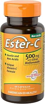 American Health Ester-C with Citrus Bioflavonoids 500 mg 60 Capsules by American Health - American Made