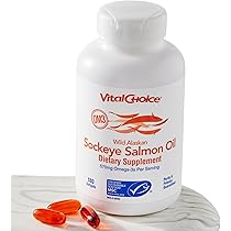 Vital Choice MSC Wild Alaskan Sockeye Salmon Oil Supplement, 180 Softgels by Vital Choice - American Made