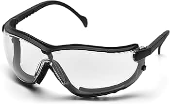 Pyramex V2G Safety Glasses Black Frame Amber Anti-Fog Lens by Pyramex Safety - American Made