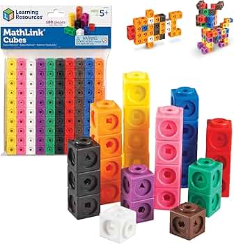 Learning Resources MathLink Cubes Set of 100 STEM Math Manipulatives by Learning Resources - American Made