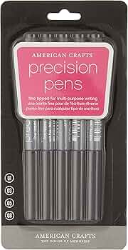 American Crafts Precision Pen 5-Pack Black by American Crafts - American Made