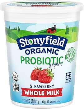 Stonyfield Organic Whole Milk Probiotic Yogurt Strawberry 32 oz by Stonyfield - American Made