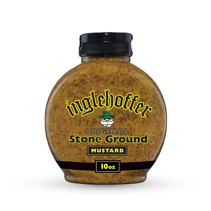 Inglehoffer Original Stone Ground Mustard, 10 oz Squeeze Bottle by Beaverton Foods - American Made