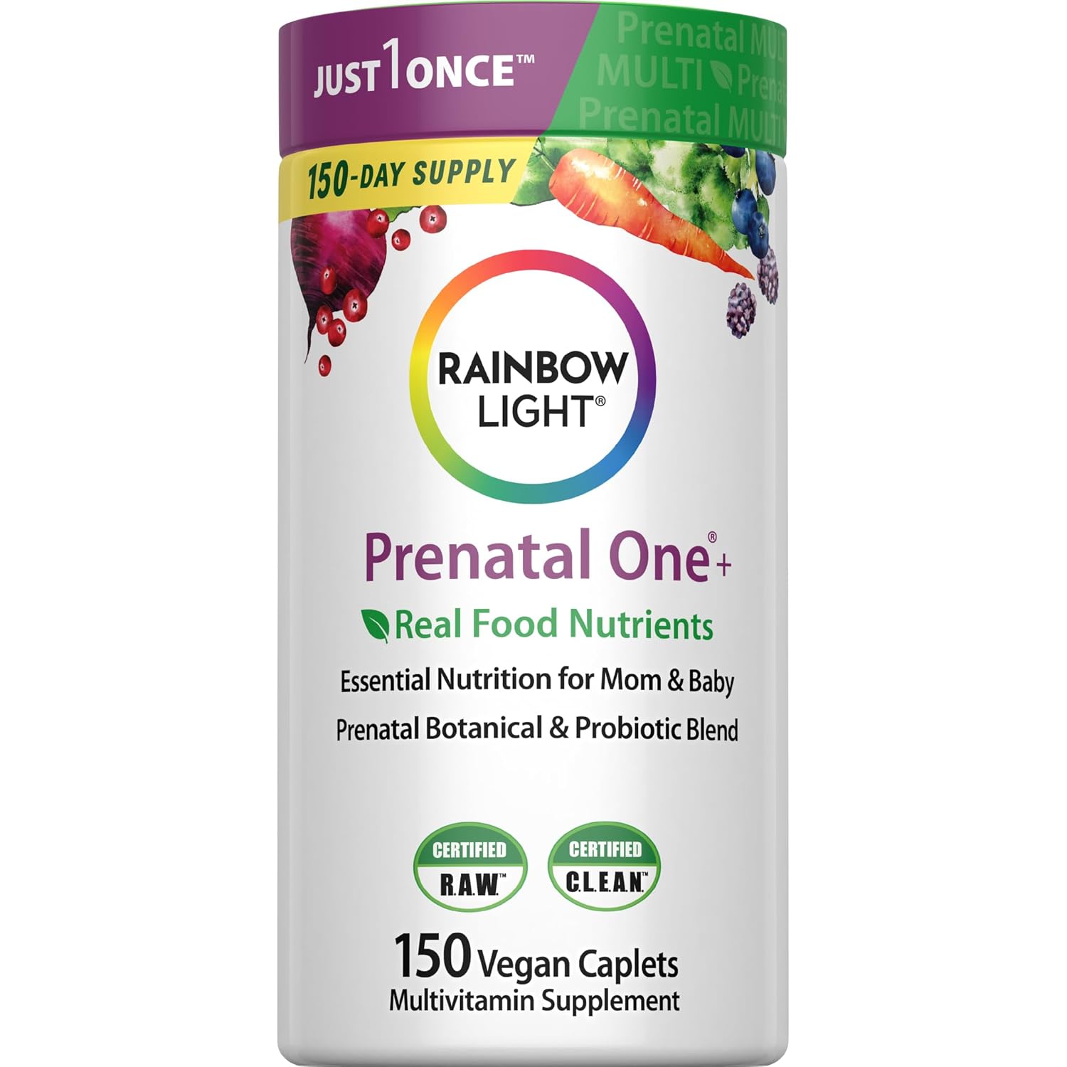 Rainbow Light Prenatal One High Potency Daily Multivitamin 150 Tablets by Rainbow Light - American Made