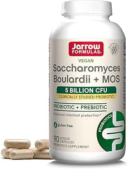 Jarrow Formulas Saccharomyces Boulardii + MOS Probiotic 90 Capsules by Jarrow Formulas - American Made