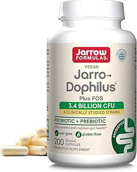 Jarrow Formulas Jarro-Dophilus + FOS Probiotic 200 Capsules by Jarrow Formulas - American Made